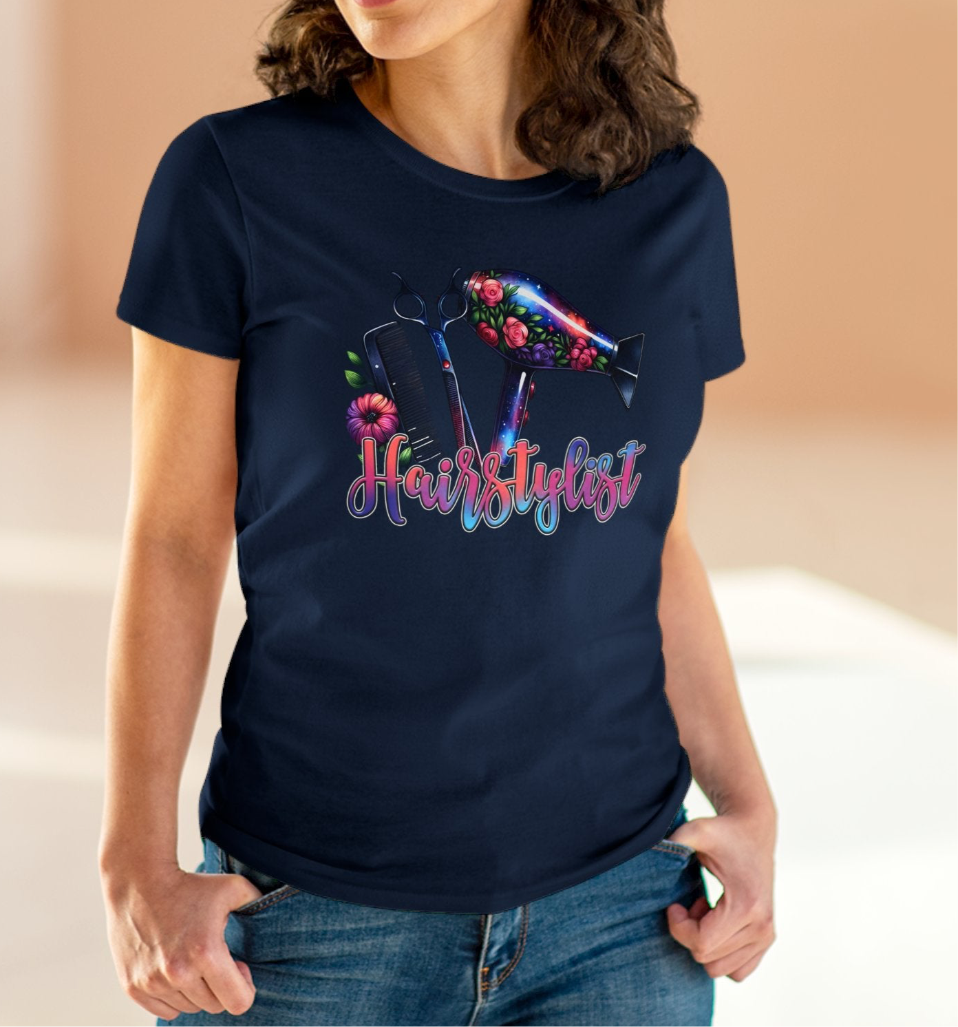 Hairstylist Floral Hair Tools T-Shirt – Gift for Salon Stylists - Kim’s Signature Beauty & Accessories    