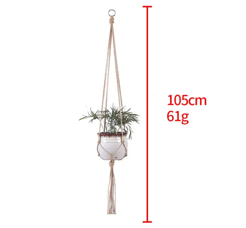 Hand-woven plant hanging basket cotton rope sling basket - Kim’s Signature Beauty & Accessories    