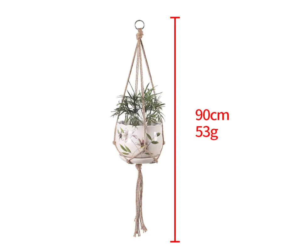 Hand-woven plant hanging basket cotton rope sling basket - Kim’s Signature Beauty & Accessories    