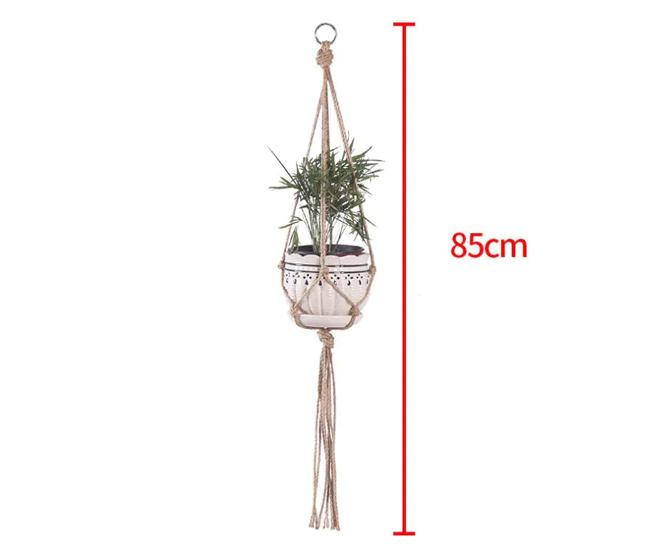 Hand-woven plant hanging basket cotton rope sling basket - Kim’s Signature Beauty & Accessories    
