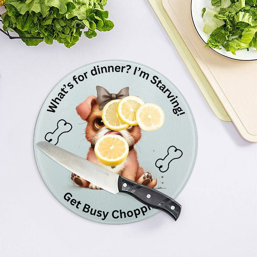 Hangry Dog | Tempered Glass Cutting Board - Kim’s Signature Beauty & Accessories    