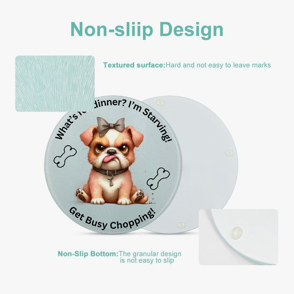 Hangry Dog | Tempered Glass Cutting Board - Kim’s Signature Beauty & Accessories    