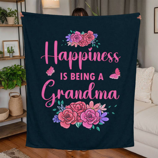 Happiness is being a Grandma Blanket (50X60) - Kim’s Signature Beauty & Accessories    