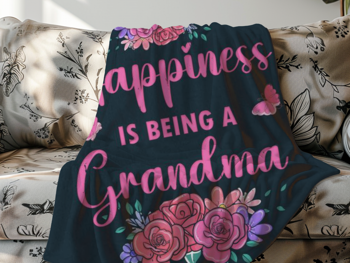 Happiness is being a Grandma Blanket (50X60) - Kim’s Signature Beauty & Accessories    