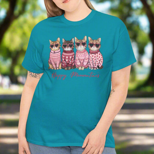 Happy Meowentine's Cotton Tee - Kim’s Signature Beauty & Accessories    