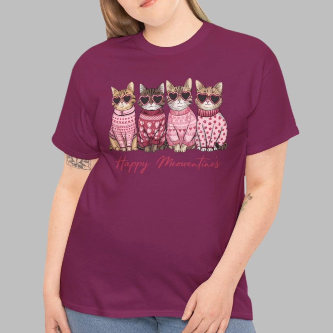 Happy Meowentine's Cotton Tee - Kim’s Signature Beauty & Accessories    