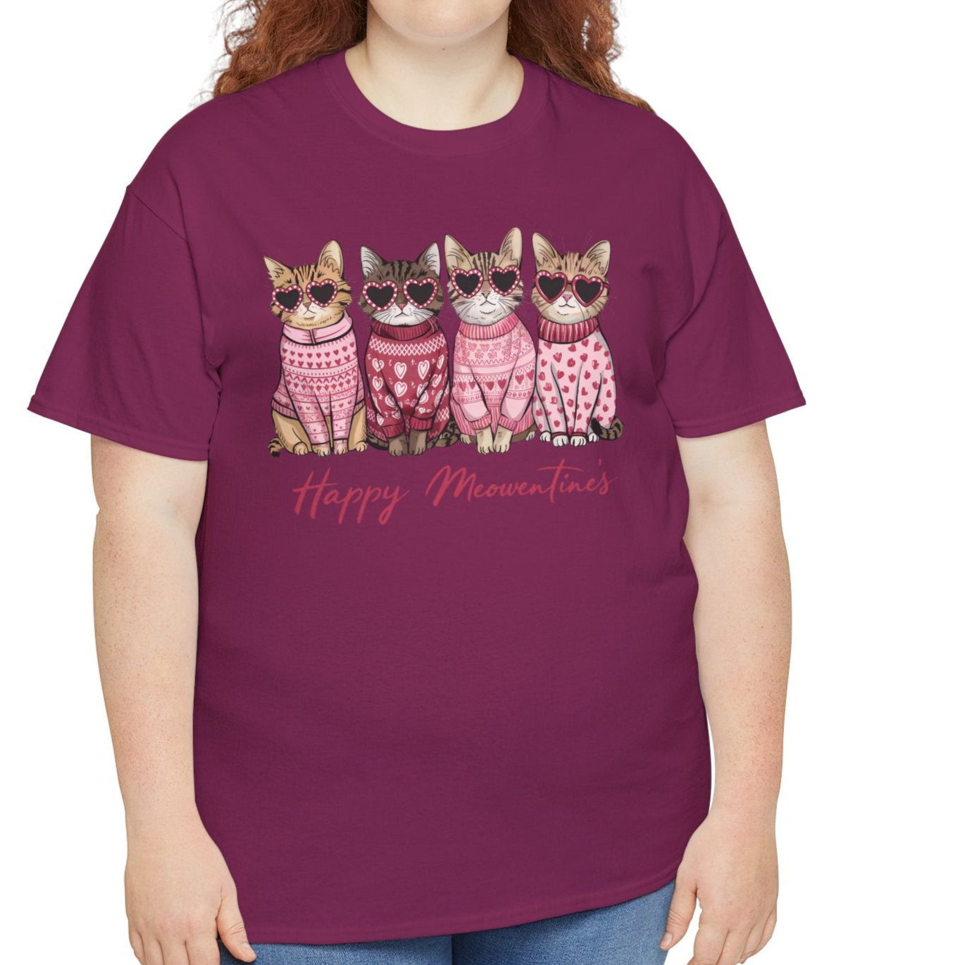 Happy Meowentine's Cotton Tee - Kim’s Signature Beauty & Accessories    