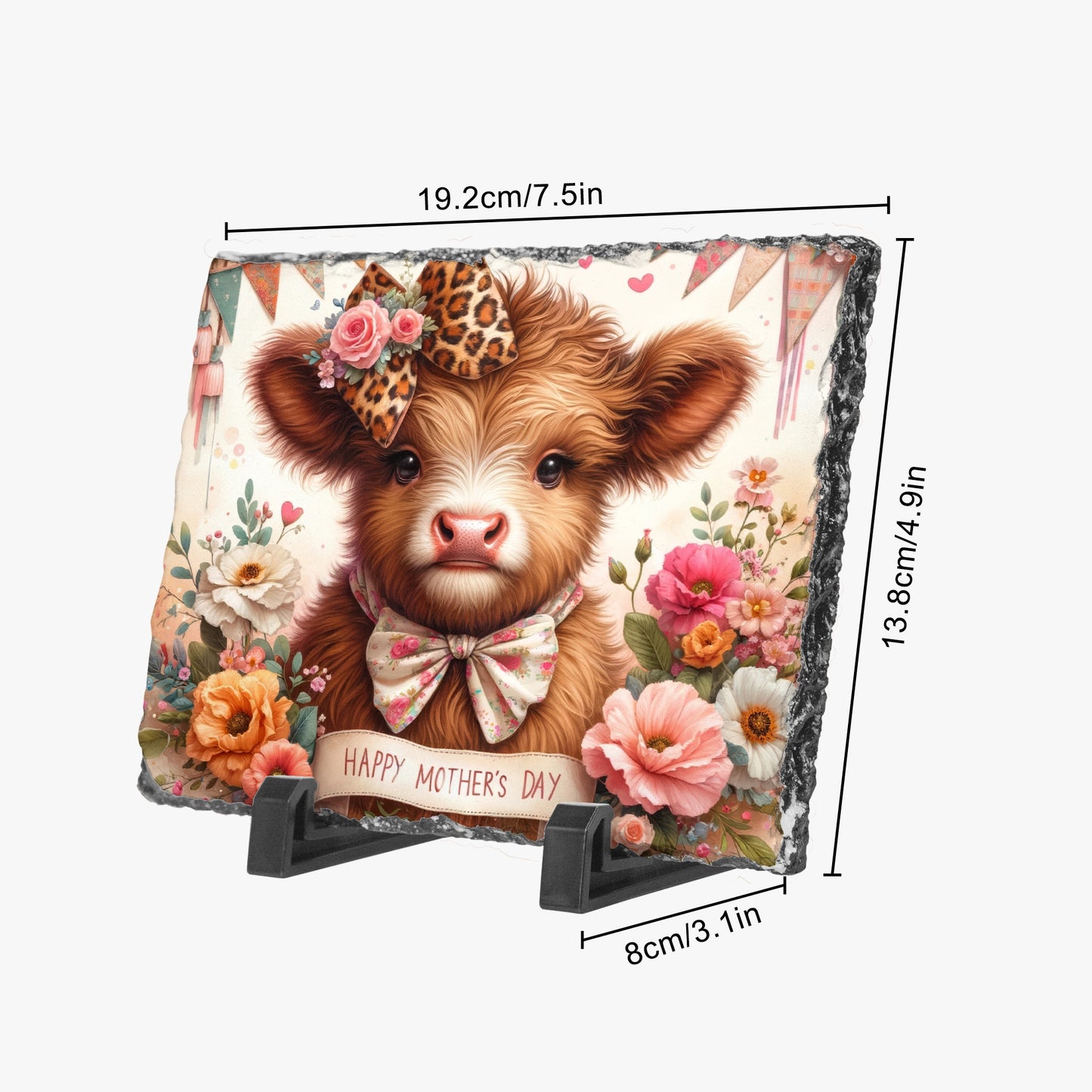 Happy Mother’s Day – Highland Cow Rectangular Plaque - Kim’s Signature Beauty & Accessories    