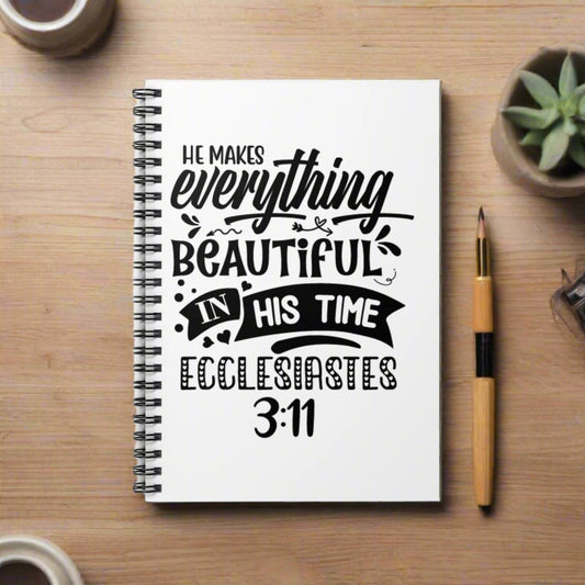 He Makes Everything Beautiful, Ecclesiastes 3:11 Spiral Notebook - Kim’s Signature Beauty & Accessories    