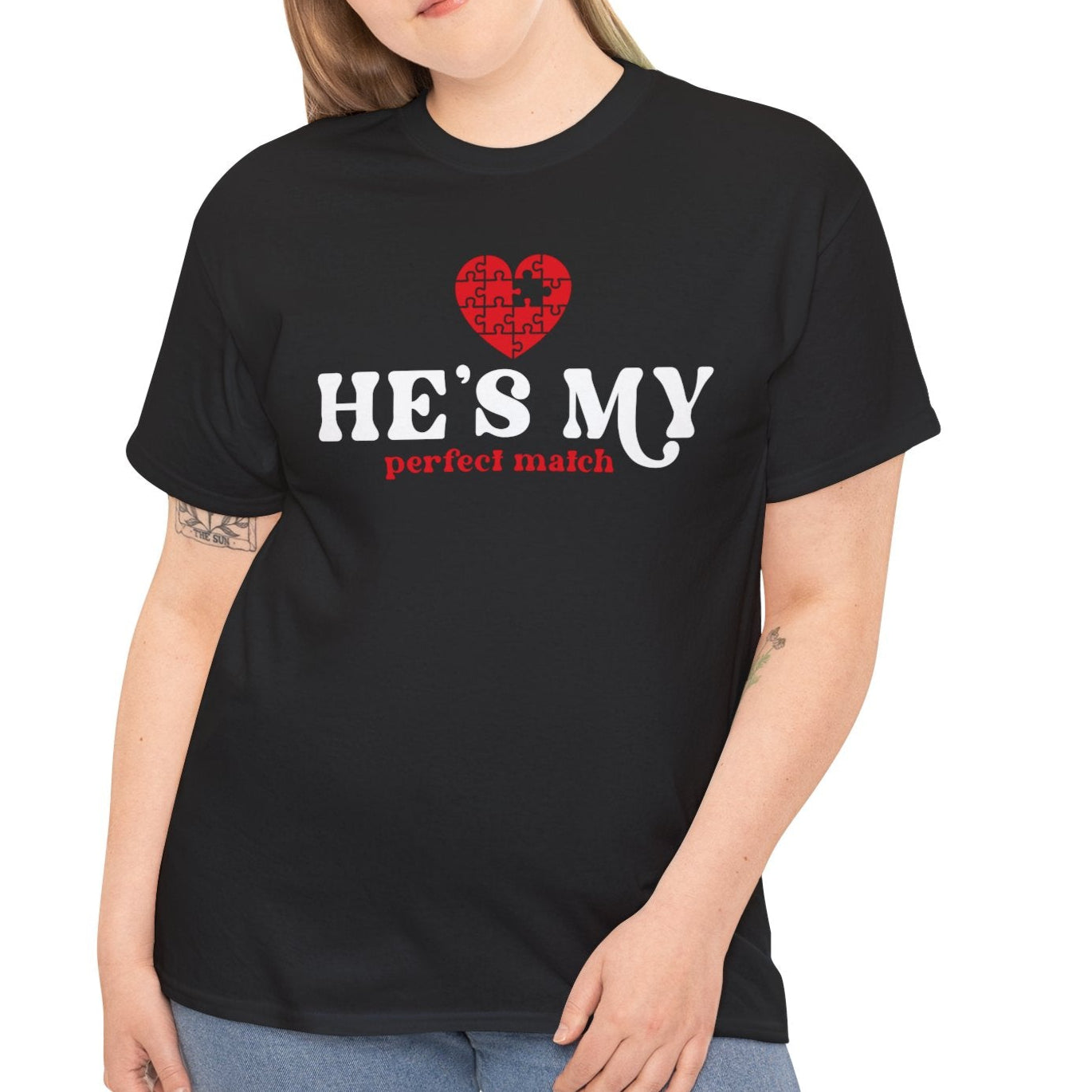He's My Perfect Match Puzzle Piece Tee – Matching Couple Shirt - Kim’s Signature Beauty & Accessories    