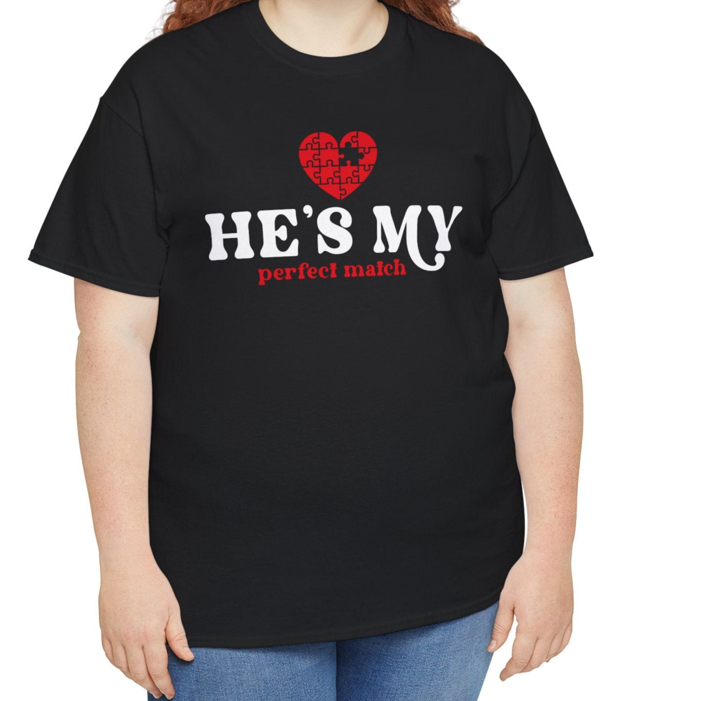 He's My Perfect Match Puzzle Piece Tee – Matching Couple Shirt - Kim’s Signature Beauty & Accessories    