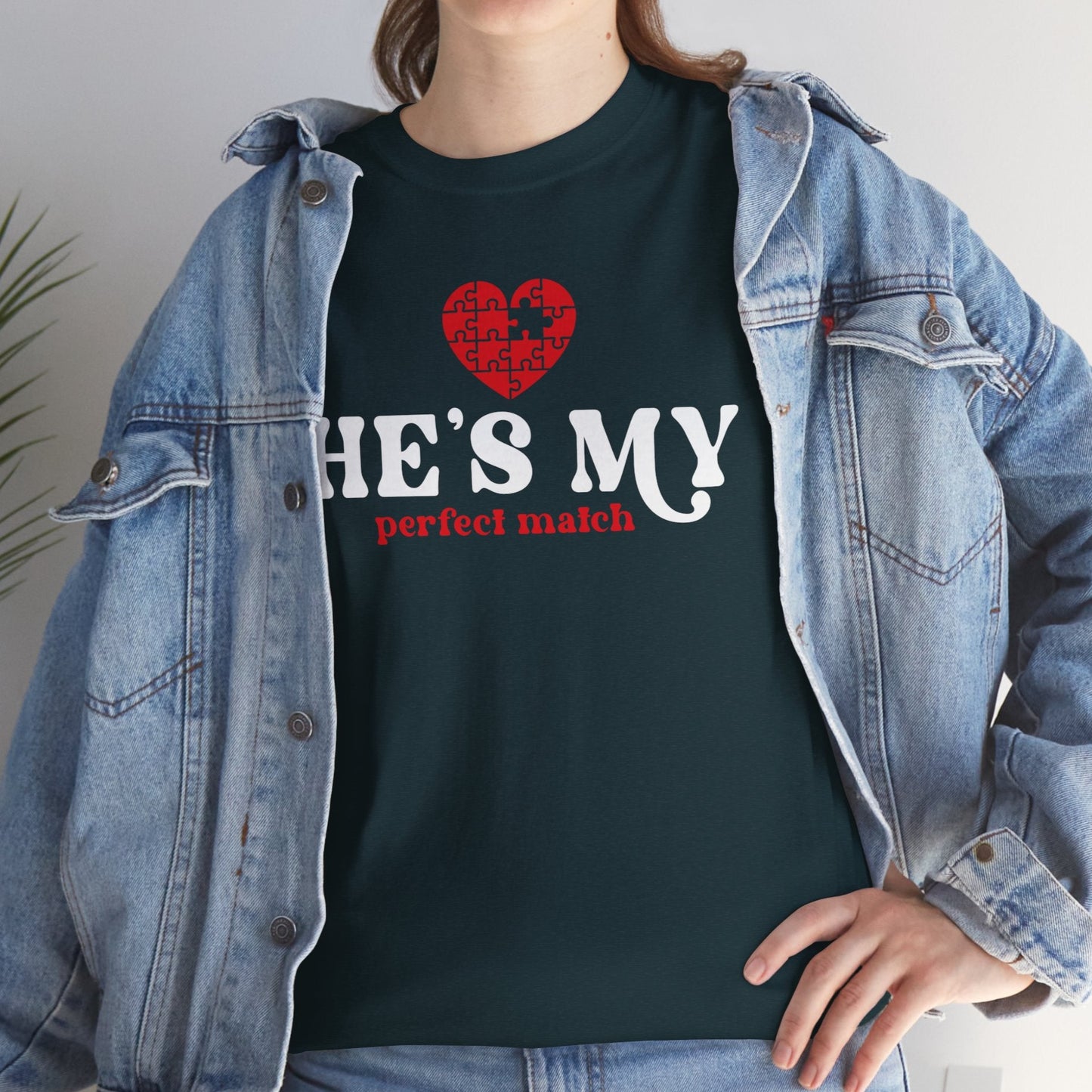 He's My Perfect Match Puzzle Piece Tee – Matching Couple Shirt - Kim’s Signature Beauty & Accessories    