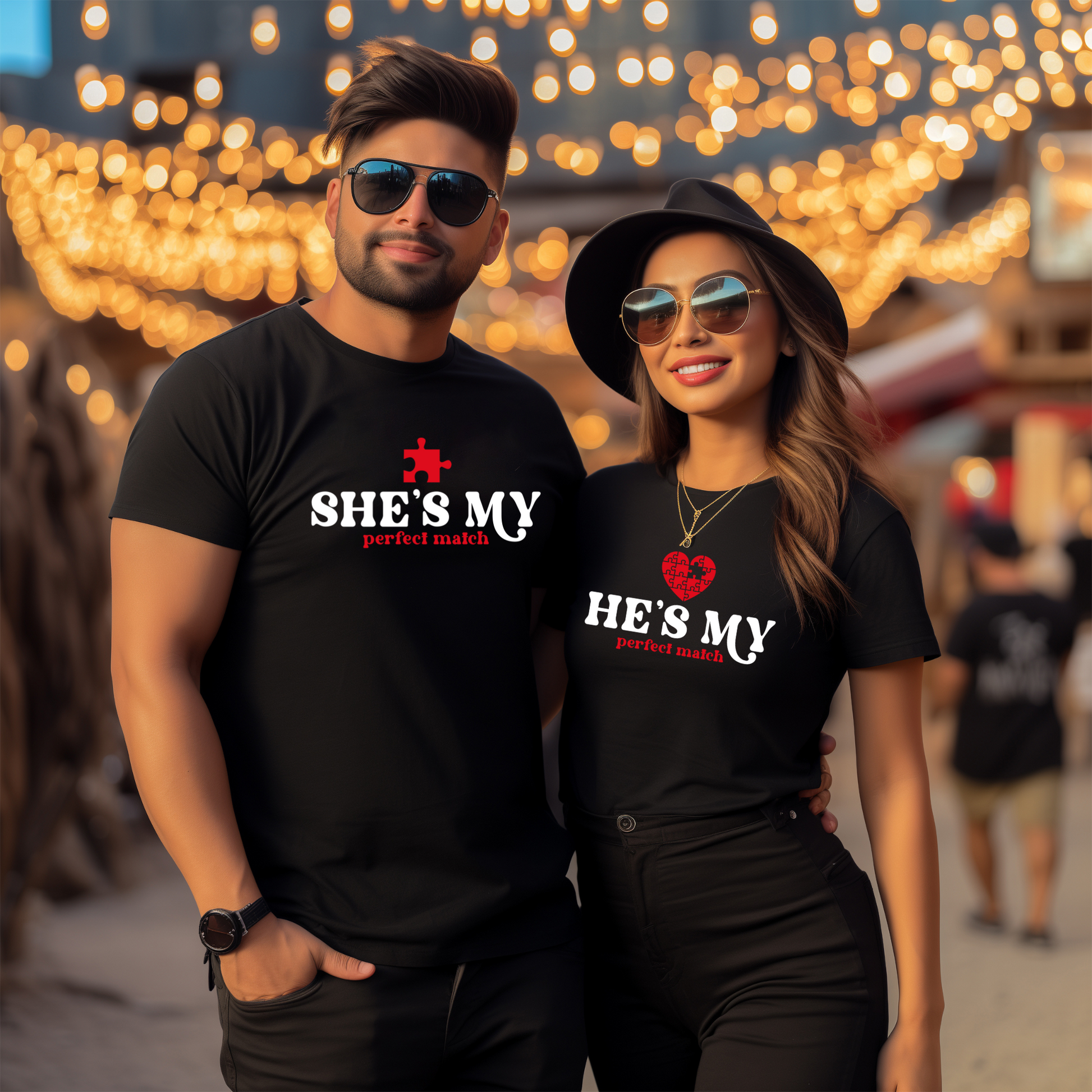 He's My Perfect Match Puzzle Piece Tee – Matching Couple Shirt - Kim’s Signature Beauty & Accessories