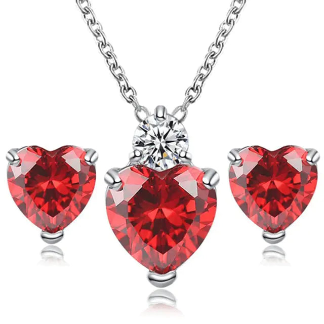 Heart Crystal Jewelry Set - Kim’s Signature Beauty & Accessories    