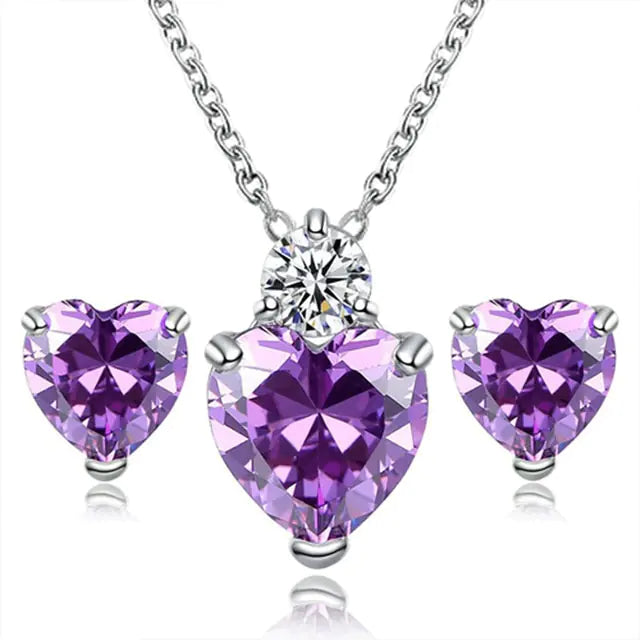 Heart Crystal Jewelry Set - Kim’s Signature Beauty & Accessories    