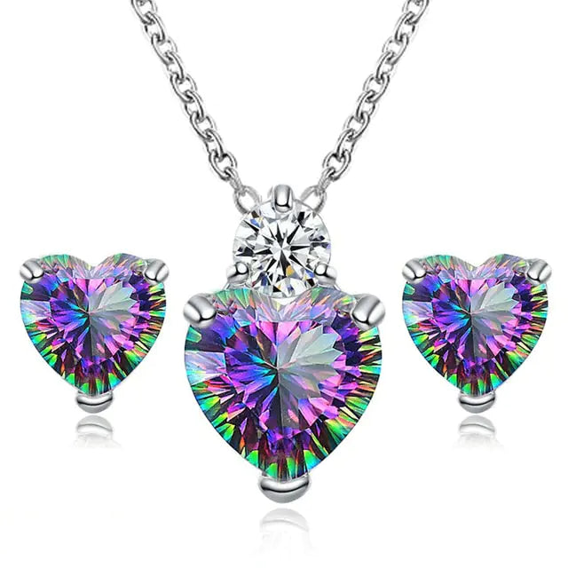 Heart Crystal Jewelry Set - Kim’s Signature Beauty & Accessories    