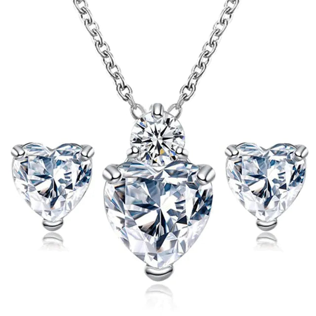 Heart Crystal Jewelry Set - Kim’s Signature Beauty & Accessories    