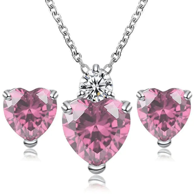 Heart Crystal Jewelry Set - Kim’s Signature Beauty & Accessories    