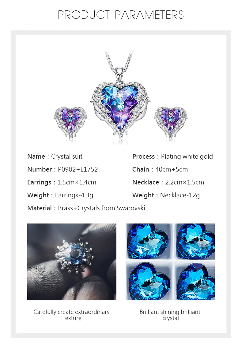 Heart Crystal Necklace - Kim’s Signature Beauty & Accessories    
