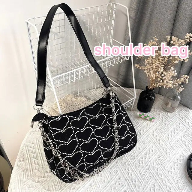 Heart Pattern Shoulder Bag - Kim’s Signature Beauty & Accessories    