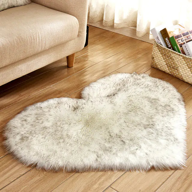 Heart-Shaped Faux Sheepskin Area Rug – 12 Colors - Kim’s Signature Beauty & Accessories    