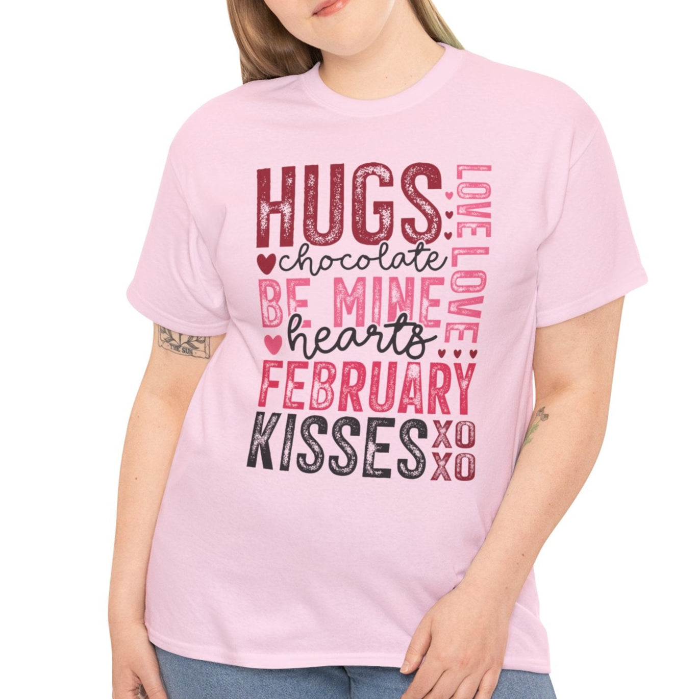 Hearts, February, Love Kisses Tee - Kim’s Signature Beauty & Accessories    