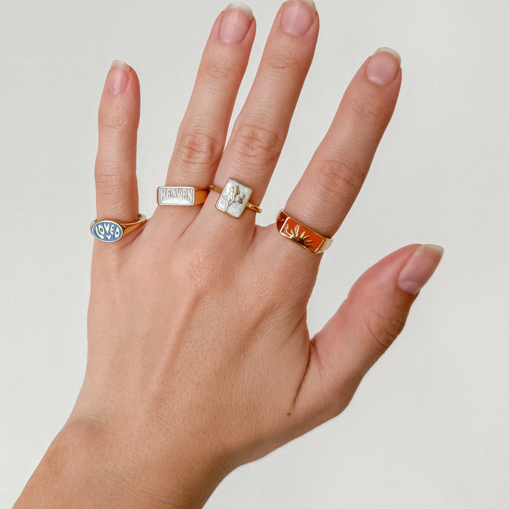 Heaven Rectangular Signet Ring - Kim’s Signature Beauty & Accessories