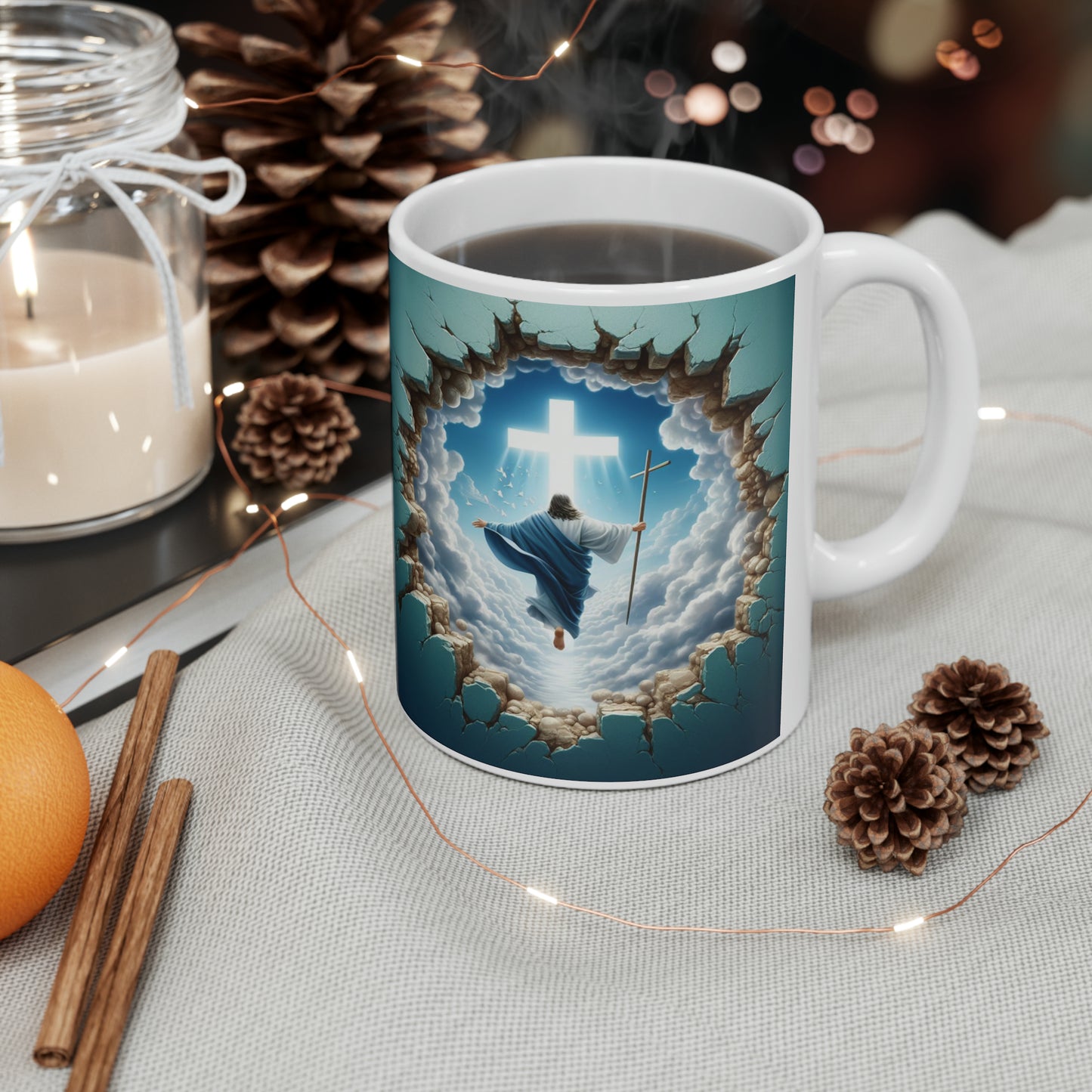 Heaven’s Light – Jesus & Cross Inspirational Mug - Kim’s Signature Beauty & Accessories    