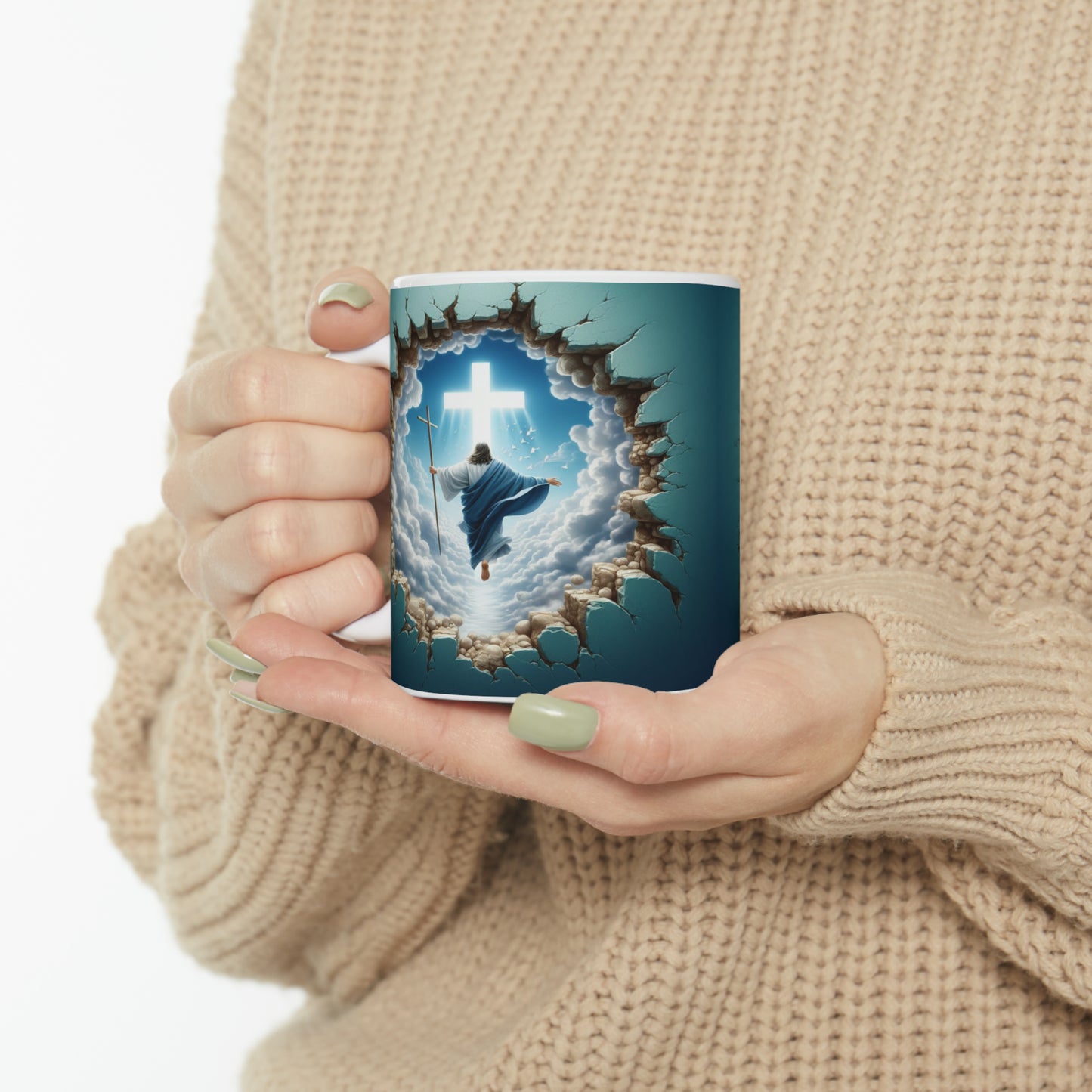 Heaven’s Light – Jesus & Cross Inspirational Mug - Kim’s Signature Beauty & Accessories    