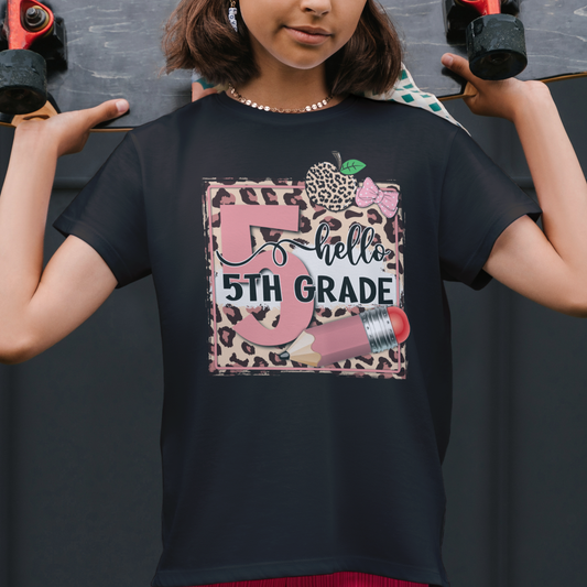 Hello Fifth Grade Tee - Kim’s Signature Beauty & Accessories    
