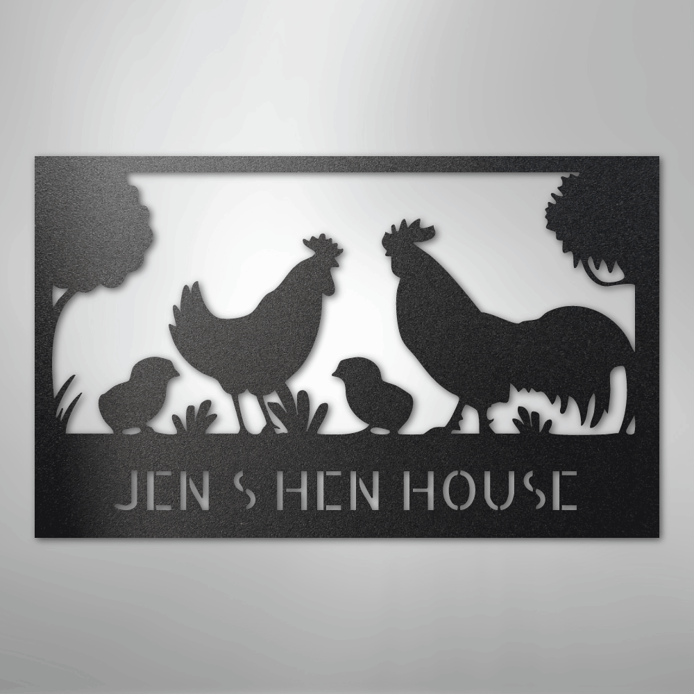Hen House Monogram - Steel Sign - Kim’s Signature Beauty & Accessories