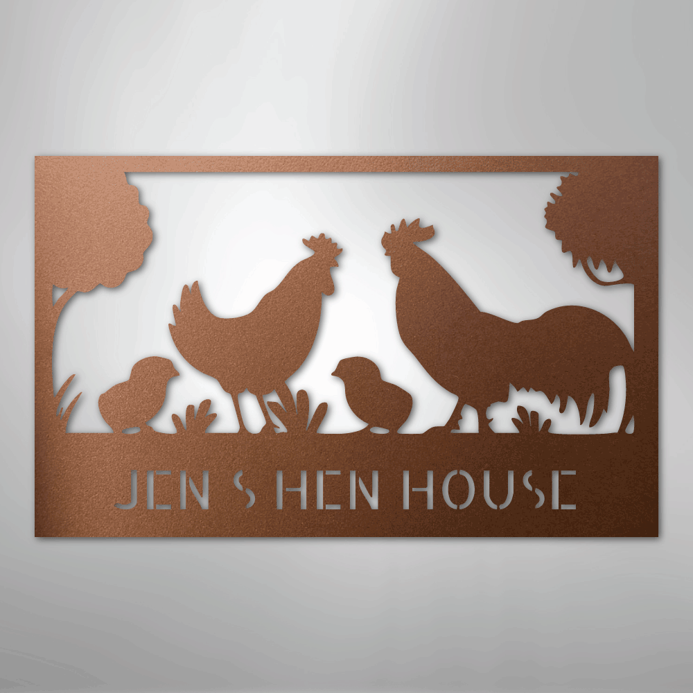 Hen House Monogram - Steel Sign - Kim’s Signature Beauty & Accessories