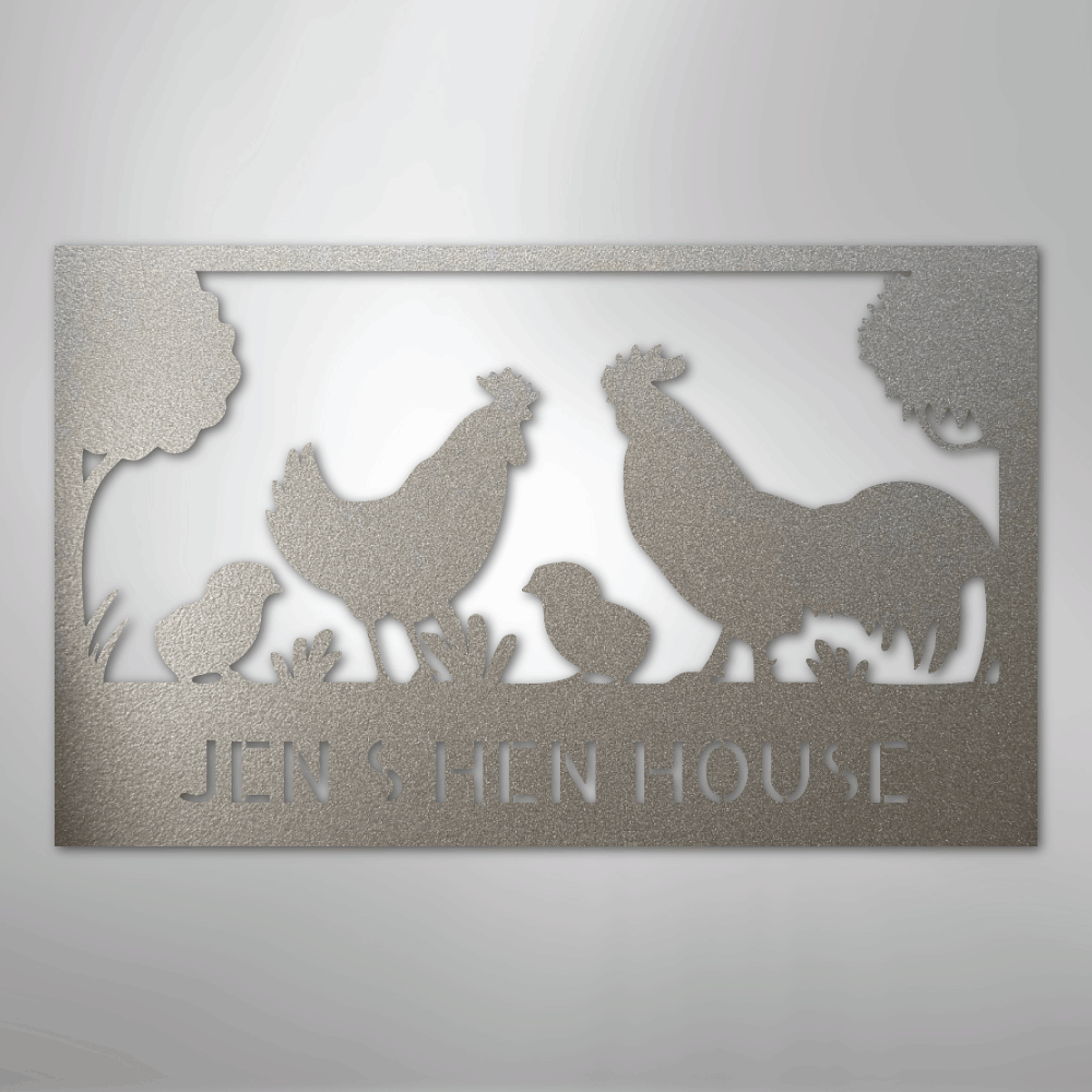 Hen House Monogram - Steel Sign - Kim’s Signature Beauty & Accessories