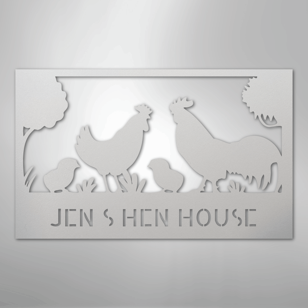 Hen House Monogram - Steel Sign - Kim’s Signature Beauty & Accessories