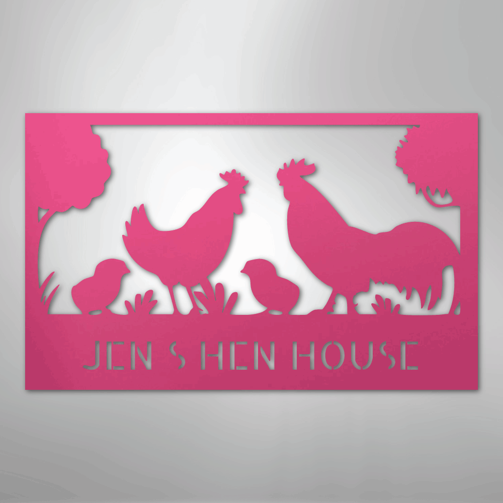 Hen House Monogram - Steel Sign - Kim’s Signature Beauty & Accessories