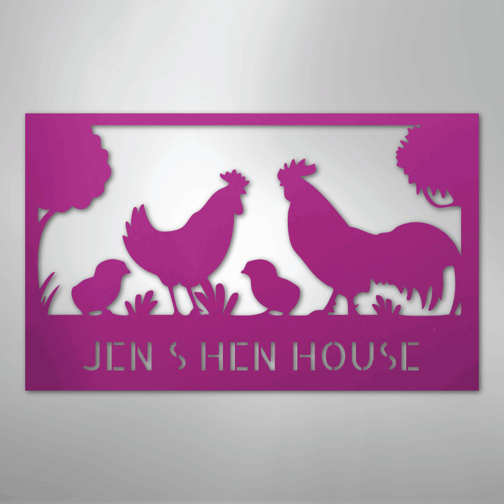 Hen House Monogram - Steel Sign - Kim’s Signature Beauty & Accessories