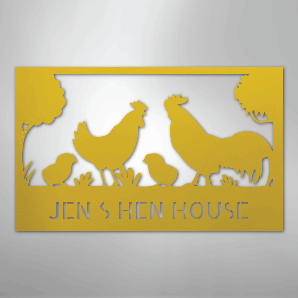 Hen House Monogram - Steel Sign - Kim’s Signature Beauty & Accessories