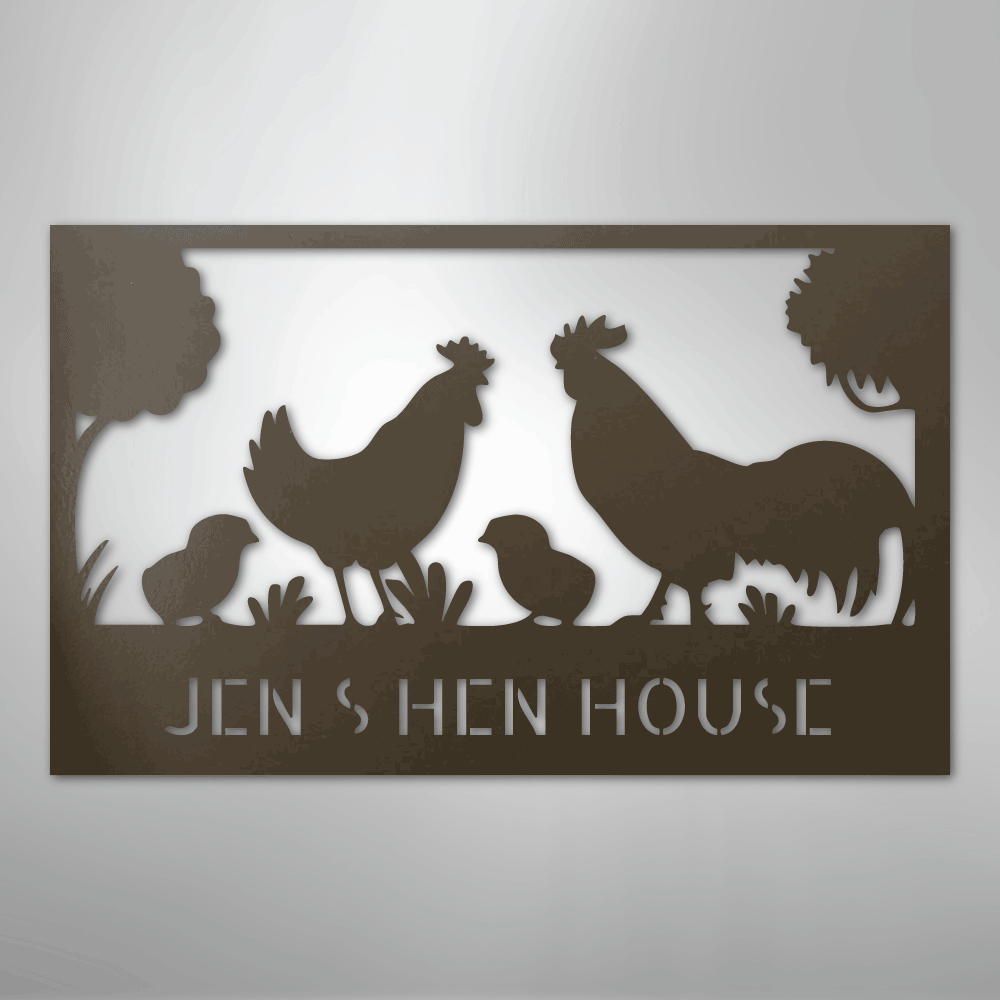 Hen House Monogram - Steel Sign - Kim’s Signature Beauty & Accessories