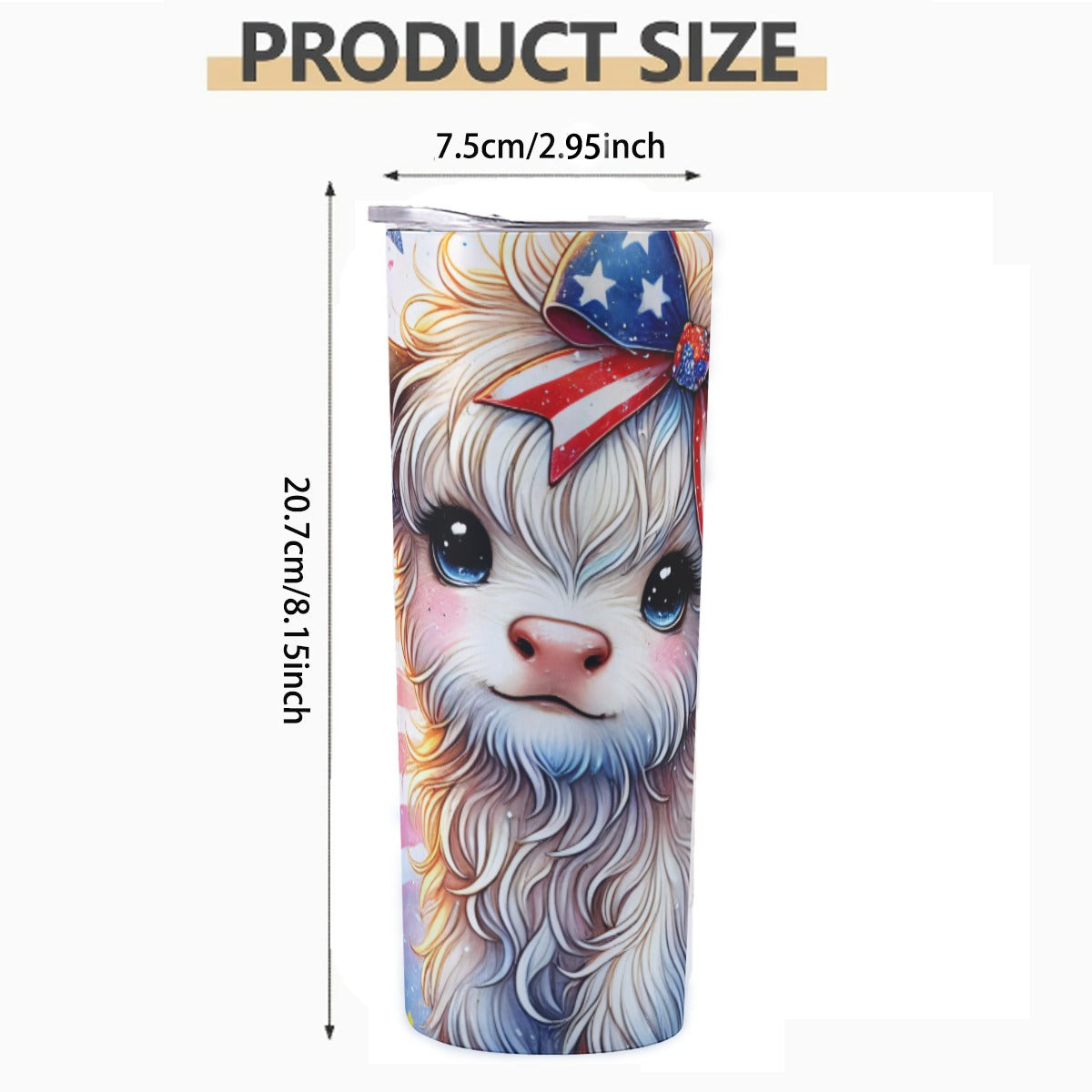 Highland Cow 4th of July Tumbler – Patriotic Floral Cutie - Kim’s Signature Beauty & Accessories    