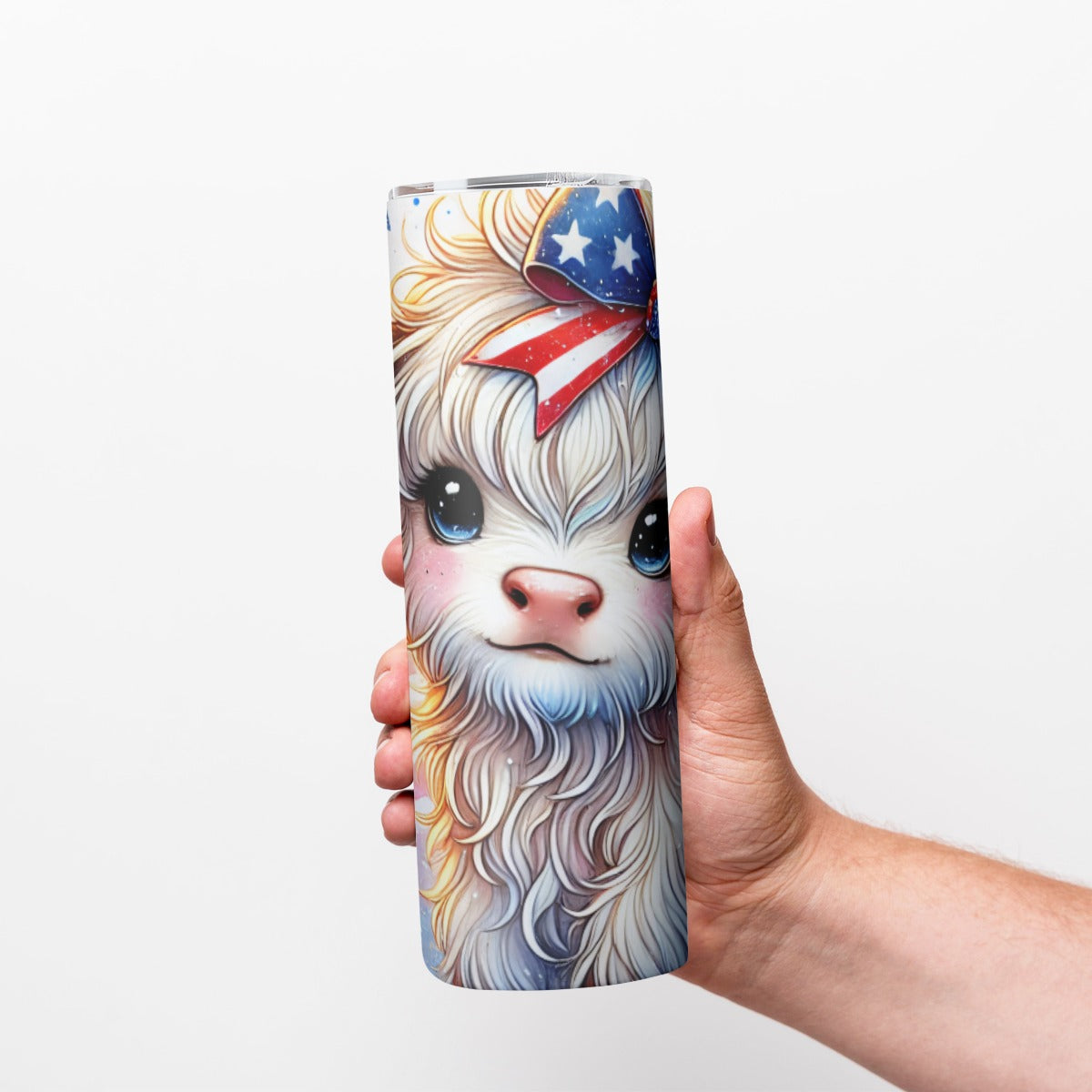 Highland Cow 4th of July Tumbler – Patriotic Floral Cutie - Kim’s Signature Beauty & Accessories    