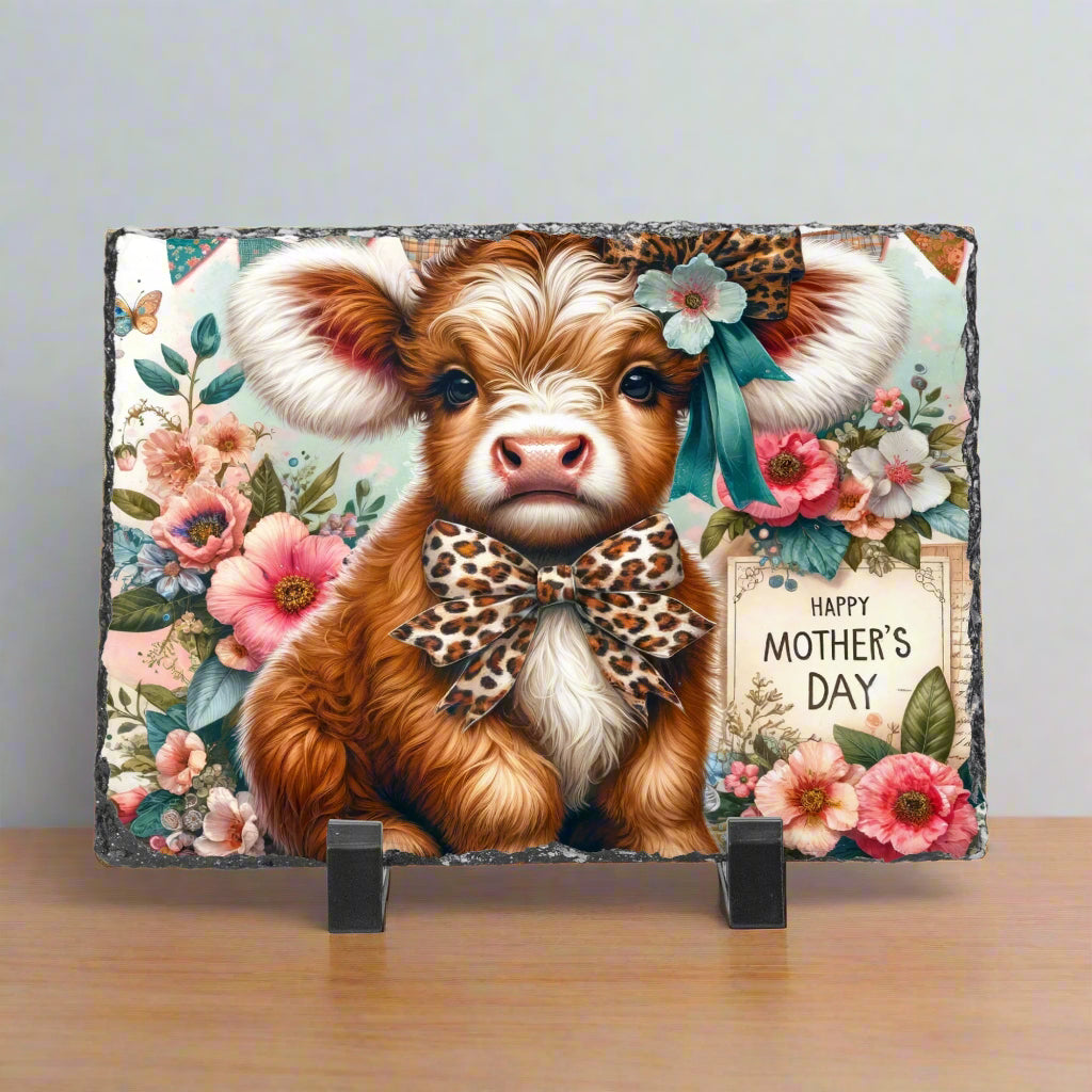 Highland Cow in Leopard Print Rectangular Plaque - Kim’s Signature Beauty & Accessories    