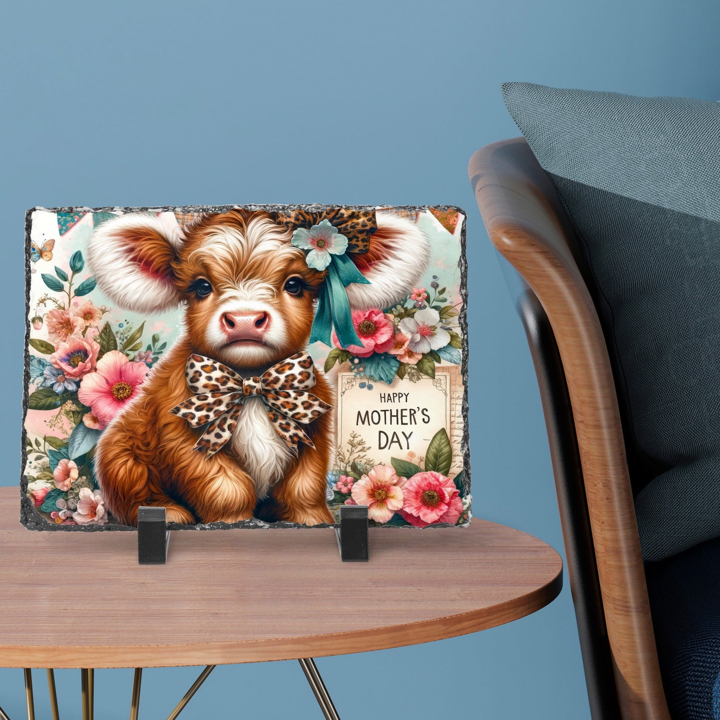 Highland Cow in Leopard Print Rectangular Plaque - Kim’s Signature Beauty & Accessories    