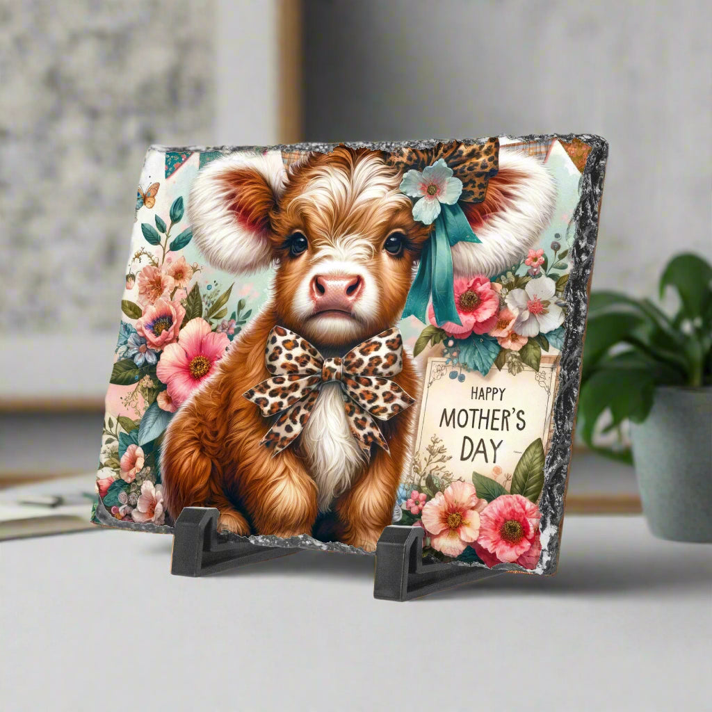 Highland Cow in Leopard Print Rectangular Plaque - Kim’s Signature Beauty & Accessories    