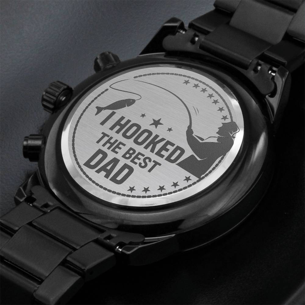 Hooked the Best Dad Engraved Watch - Kim’s Signature Beauty & Accessories    