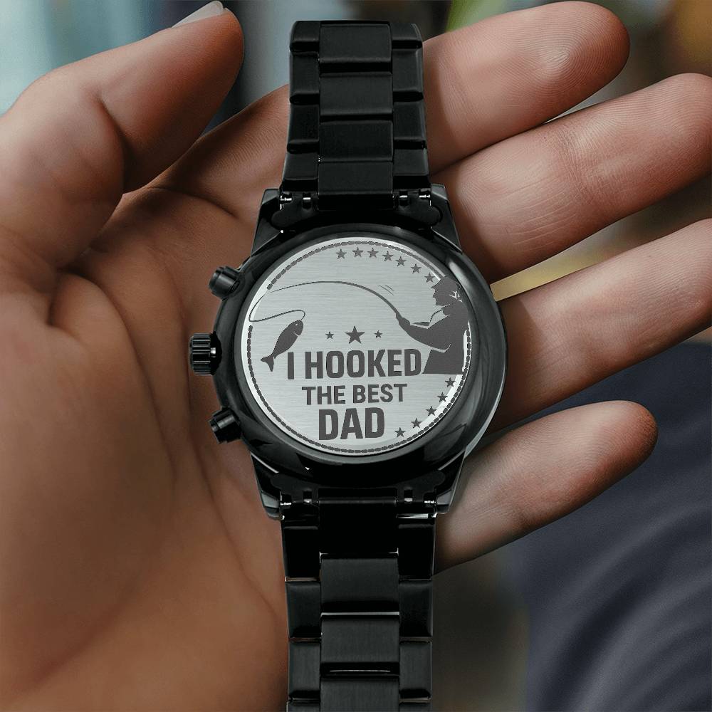 Hooked the Best Dad Engraved Watch - Kim’s Signature Beauty & Accessories    
