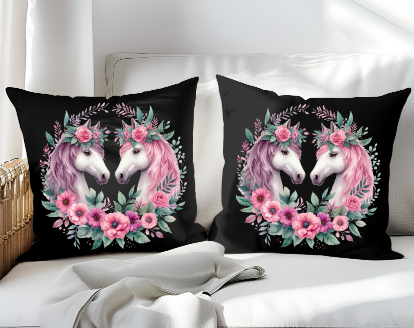 Horse Passion Double Sided Print Pillow - Kim’s Signature Beauty & Accessories    