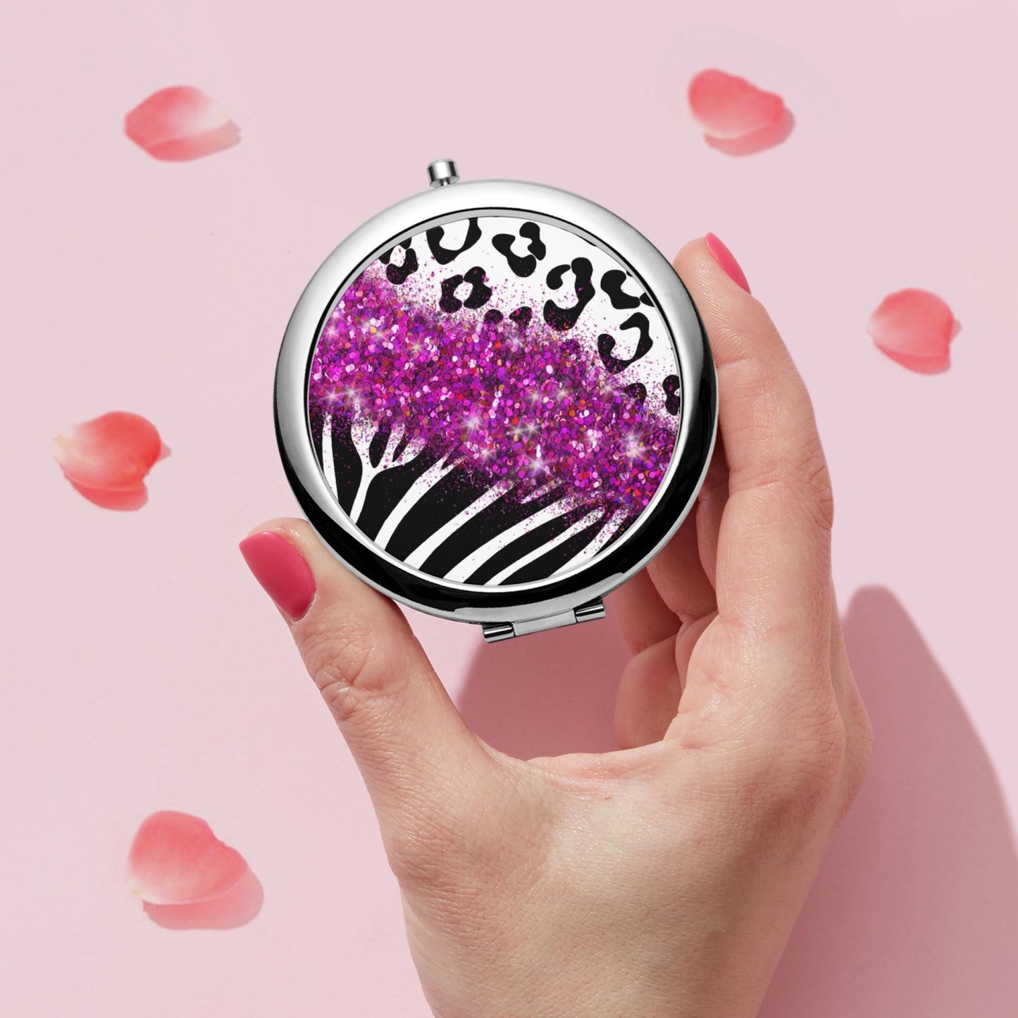 Hot Pink Glitter | Compact Mirror - Kim’s Signature Beauty & Accessories    