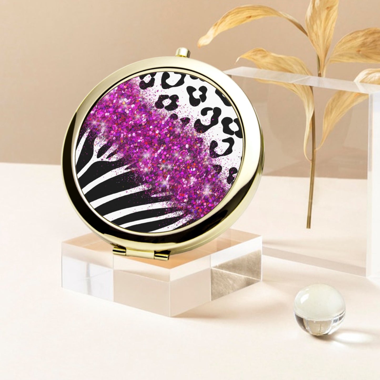 Hot Pink Glitter | Compact Mirror - Kim’s Signature Beauty & Accessories    