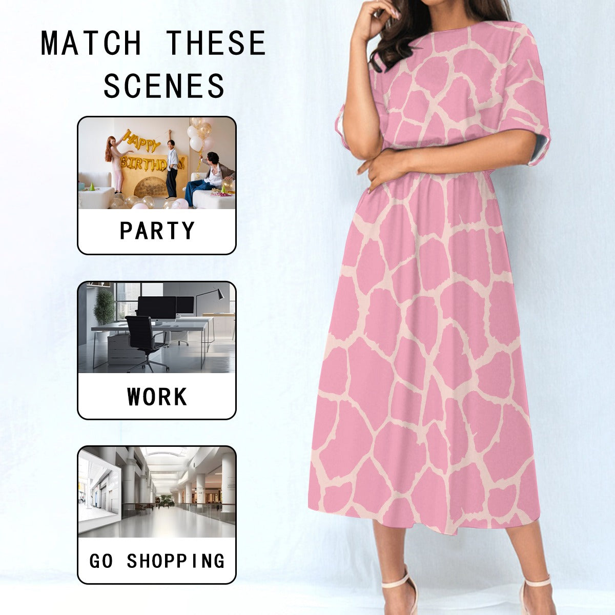 Hot in Pink | Elastic Waist Dress - Kim’s Signature Beauty & Accessories    