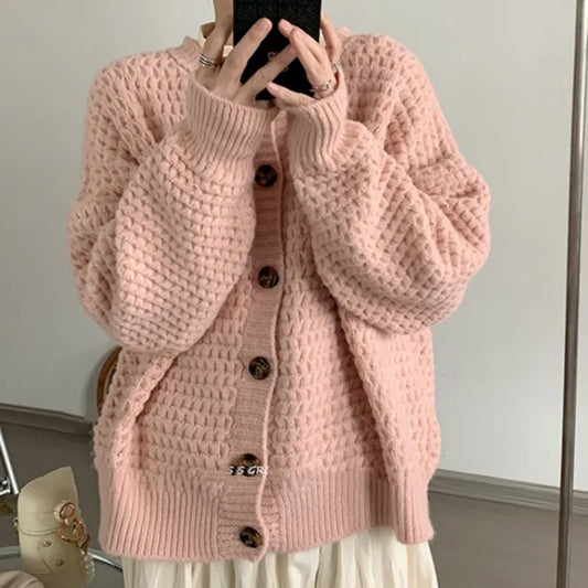 Loose Single-breasted Sweater/Coat - Kim’s Signature Beauty & Accessories    (Store description)